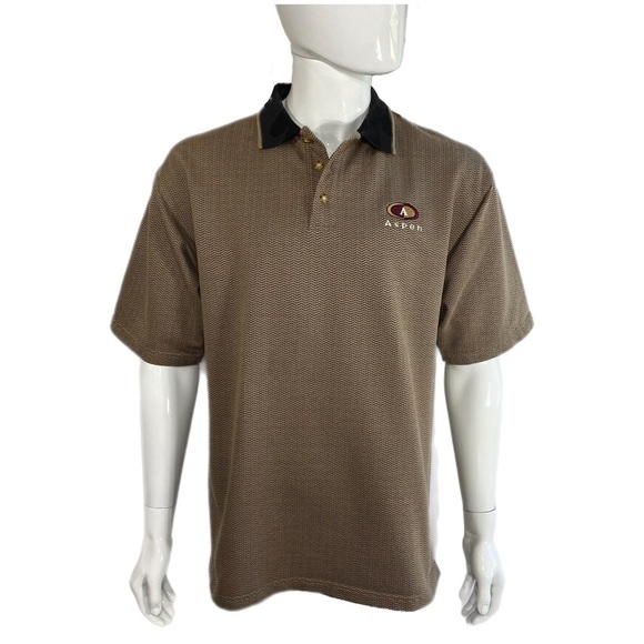 Ouray Sportswear Men’s Herringbone Aspen Logo Polo Shirt - Picture 1 of 7